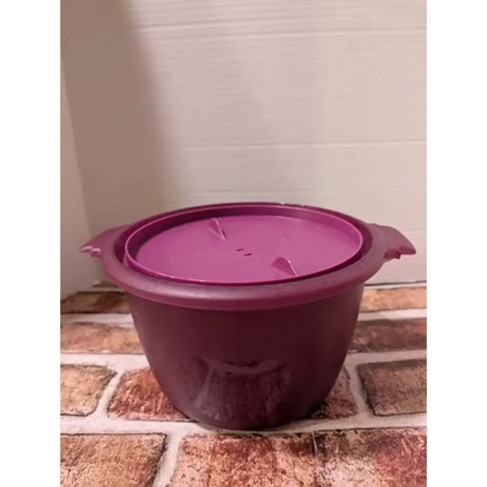 Tupperware Microwave Rice Grain Maker Cooker Steamer 3 Piece Set Purple 2.2L